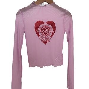 Pink Long Sleeve See-thru Women’s Shirt